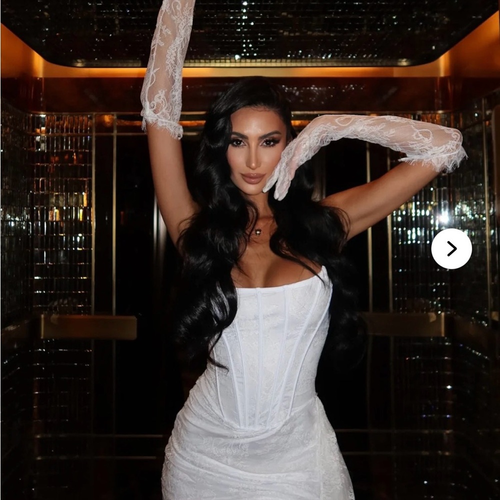 Fashion Nova White Lace Dress Set